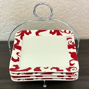 Ciroa Fiori Red Appetizer Plates